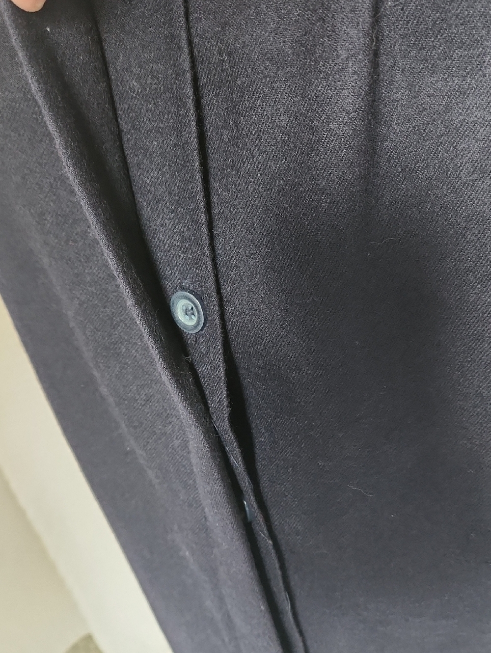 Vintage Giorgio Sant’Angelo Navy 100% Wool Pencil Skirt 8 Button Modest Academia - Picture 3 of 10